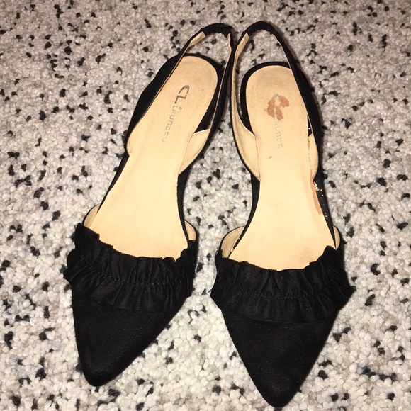 SOLD 🆕 Chinese Laundry Black suede slingbacks - Picture 3 of 9